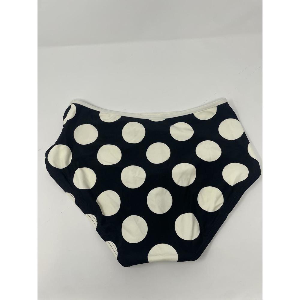 Kate Spade Women's Black/White High Waist Bikini Bottom Dots Size L - Picture 3 of 4